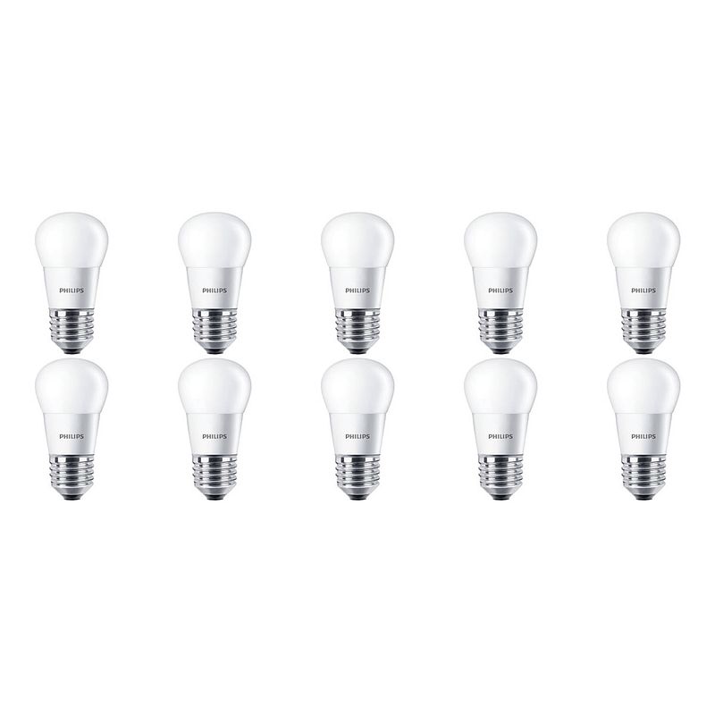 Foto van Philips - led lamp 10 pack - corepro lustre 827 p45 fr - e27 fitting - 4w - warm wit 2700k vervangt 25w