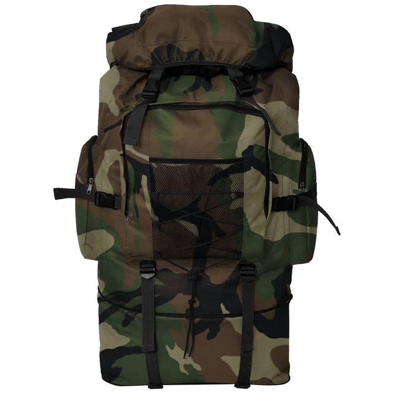 Foto van The living store legerstijl rugzak - 100l - camouflage - waterafstotend