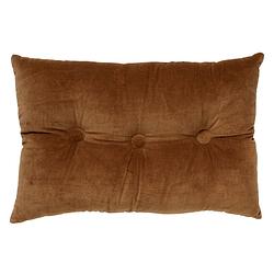 Foto van Dutch decor valerie - sierkussen velvet tobacco brown 40x60 cm - bruin - bruin