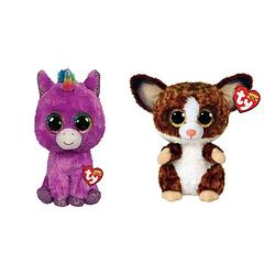 Foto van Ty - knuffel - beanie buddy - rosette unicorn & bush baby galago