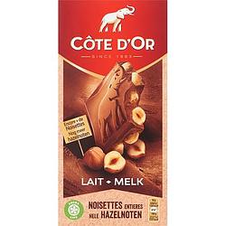 Foto van Cote d'sor bloc chocolade reep melk hele hazelnoten 180g bij jumbo