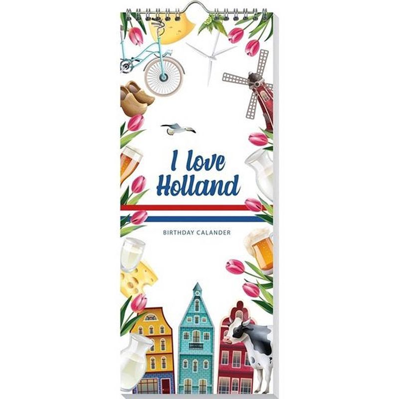 Foto van I love holland verjaardagskalender - 13 x 33 cm