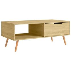 Foto van The living store salontafel - sonoma eiken - 100 x 49.5 x 43 cm - spaanplaat