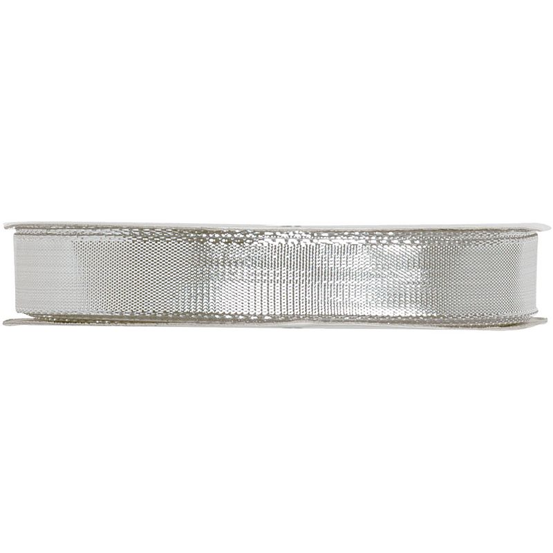 Foto van 1x hobby/decoratie metallic zilveren sierlinten met glitters 9 mm x 25 meter - cadeaulinten