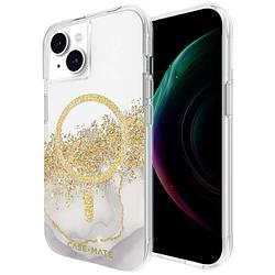 Foto van Casemate karat marble magsafe backcover apple iphone 15, iphone 14, iphone 13 transparant, goud, glittereffect
