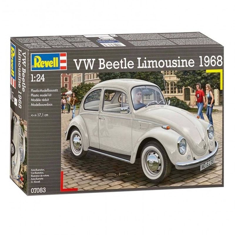 Foto van Revell modelbouwset vw beetle limousine 1:24 wit 125-delig