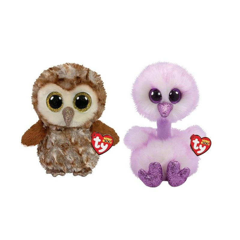 Foto van Ty - knuffel - beanie buddy - percy owl & kenya ostrich