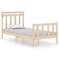 Foto van The living store bedframe grenenhout - 195.5 x 95.5 x 69.5 cm - multiplex lattenbodem