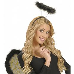 Foto van Halloween - engeltjes diadeem zwart met halo halloween verkleed accessoire