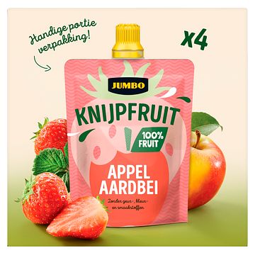 Foto van Jumbo knijpfruit appel aardbei 4 x 90g