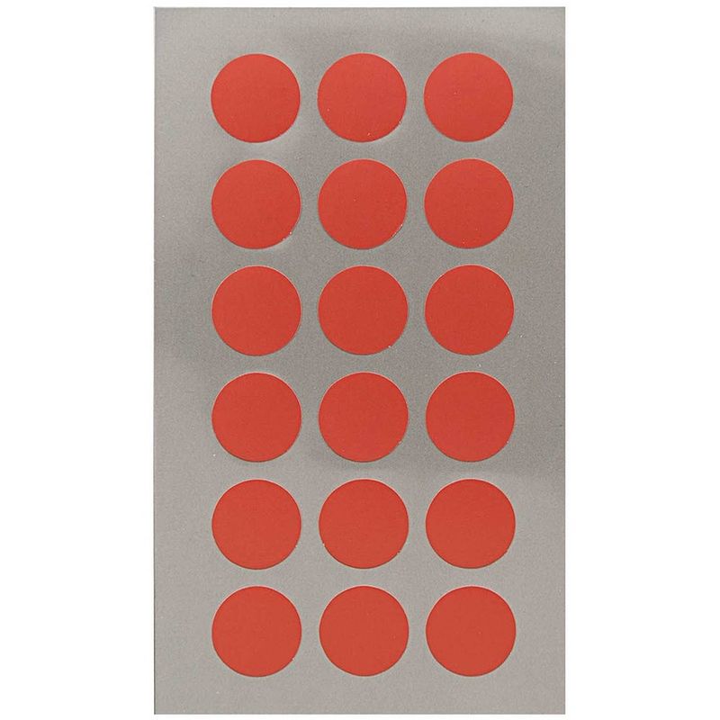 Foto van 72x stippen stickers rood 15 mm - stickers