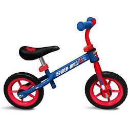 Foto van Skids control loopfiets met 2 wielen spider-man 10 inch junior rood/blauw