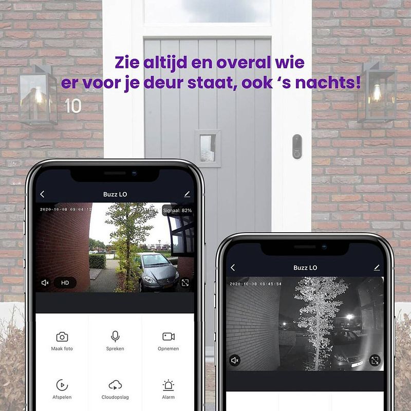 Foto van Marmitek buzz lo - smart wi-fi video doorbell slimme deurbel zwart