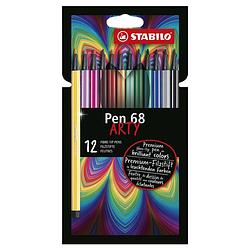 Foto van Stabilo pen 68 - premium viltstift - arty etui 12 verschillende kleuren