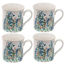 Foto van Haes deco - mokken set van 4 - 12x9x9 cm / 330 ml - met bloemen - flowers in spring