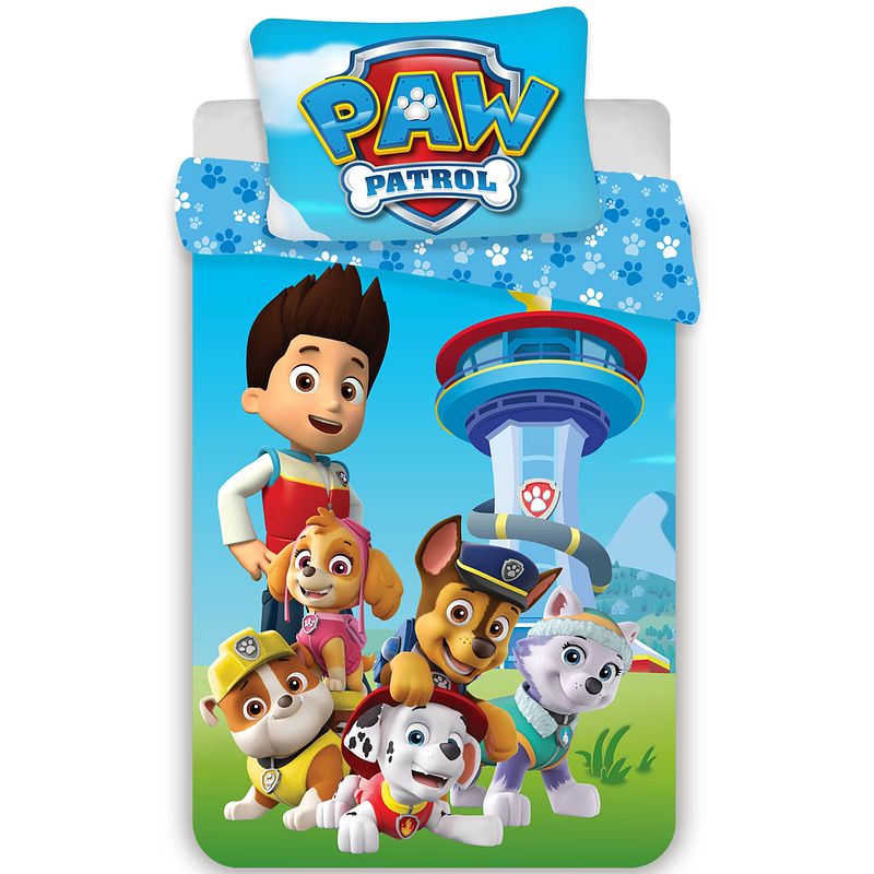 Foto van Paw patrol baby dekbedovertrek airport - 100 x 135 cm - katoen