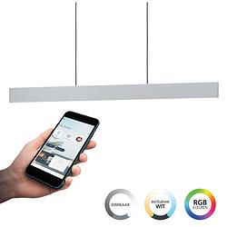 Foto van Eglo connect.z andreas-z hanglamp - 117 cm - grijs/wit - instelbaar rgb & wit licht - dimbaar - zigbee