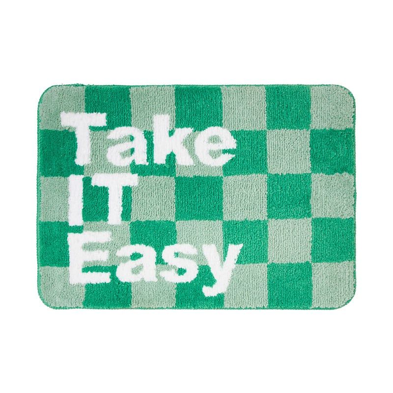 Foto van Badmat take it easy - groen/wit - 50x70 cm