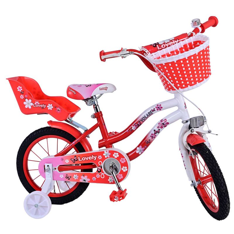 Foto van Volare lovely kinderfiets - meisjes - 14 inch - rood wit