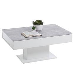 Foto van Fmd salontafel betongrijs en wit