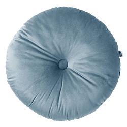 Foto van Dutch decor olly - sierkussen rond velvet provincial blue 40 cm - blauw - blauw