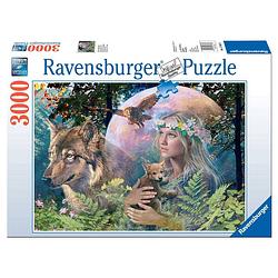 Foto van Ravensburger puzzel wolven manenschijn - 3000 stukjes