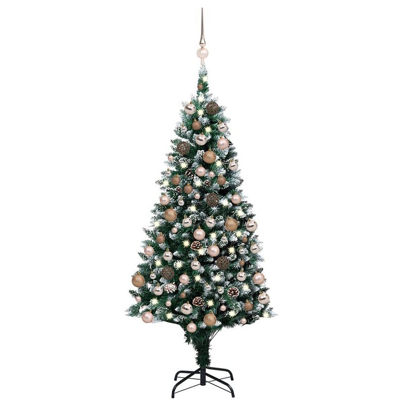 Foto van Vidaxl kunstkerstboom met led's, kerstballen en dennenappels 150 cm