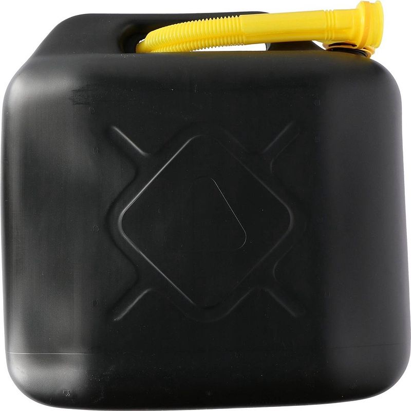 Foto van Jerrycan 10 liter zwart - jerrycan zwart voor brandstof - 10 liter - inclusief schenktuit - o.a. benzine / diesel -