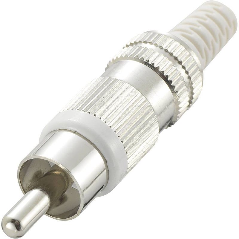 Foto van Tru components 719332 cinch-connector stekker, recht aantal polen: 2 wit 1 stuk(s)