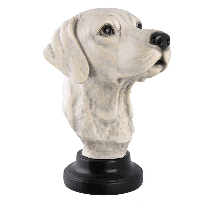 Foto van Decoratie buste hond - 21*24*30 cm - wit - kunststof - hond - clayre & eef - 6pr2200