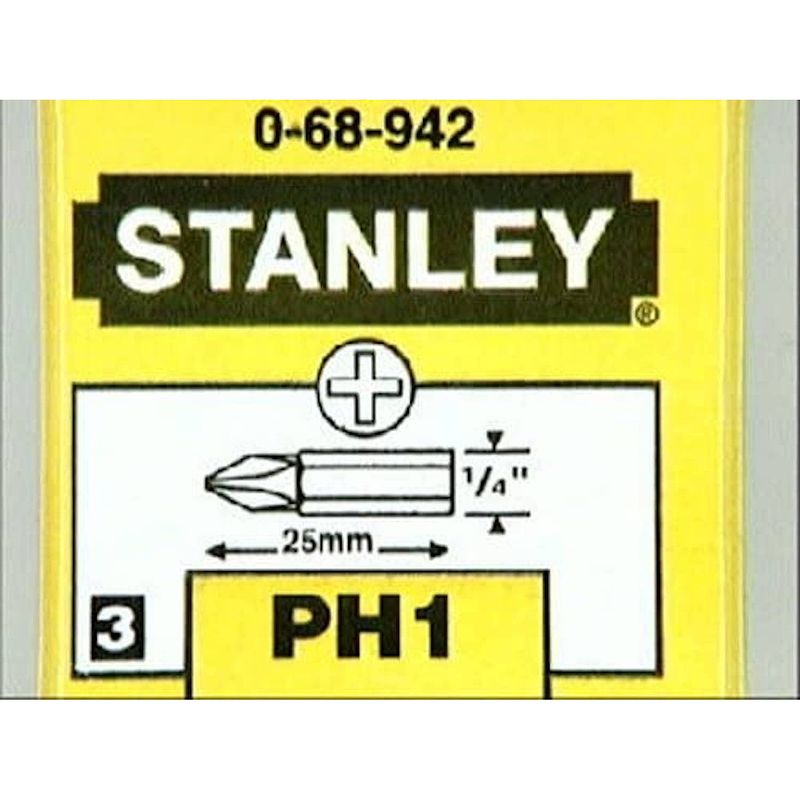 Foto van Stanley bit set ph1, 25 mm, set van 3 stuks