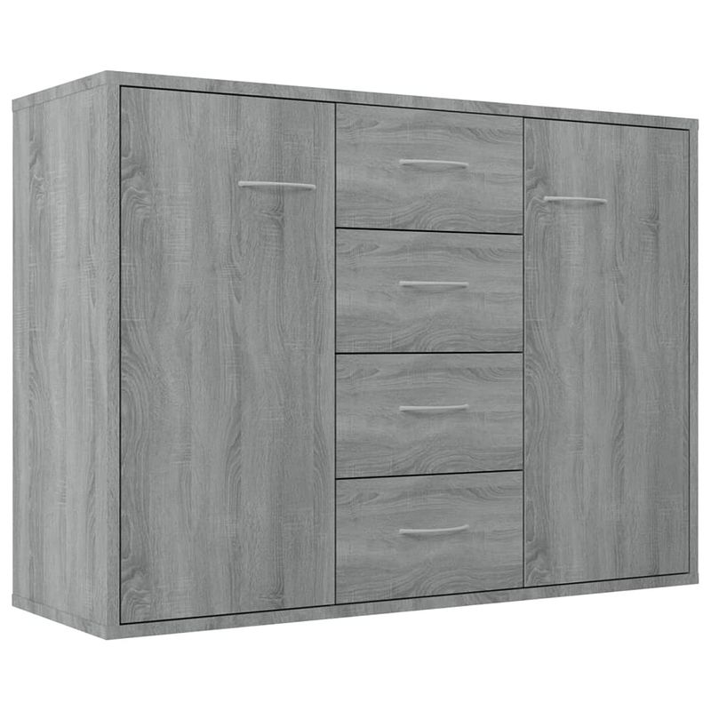 Foto van Vidaxl dressoir 88x30x65 cm bewerkt hout grijs sonoma eikenkleurig