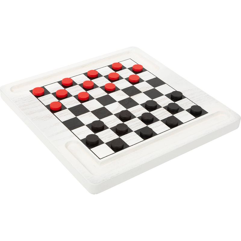 Foto van Small foot reisspel 2-in-1 schaken & dammen 20 cm wit/zwart