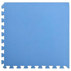 Foto van The living store puzzelsportmat - blauw - 60 x 60 x 1 cm - anti-slip eva-schuim - waterafstotend - 24 stuks