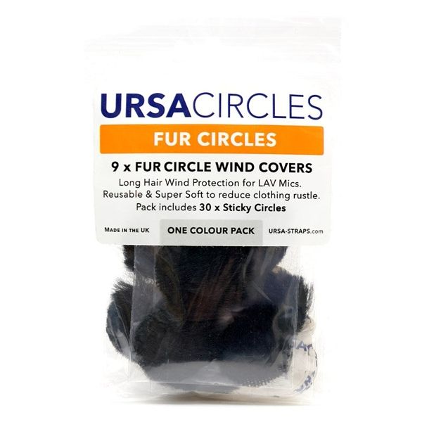 Foto van Ursa straps 9x fur circles + 30x stickies plakkers voor dasspeldmicrofoons (zwart)