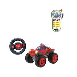 Foto van Chicco bundel - billy bigwheels - bestuurbare speelgoedauto - rood & rammelaar - baby fototelefoon