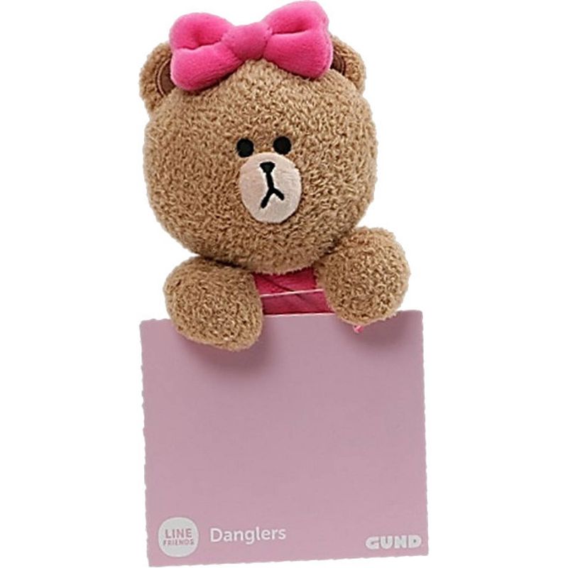 Foto van Line friends knuffelbeer choco hangend 12 x 17 cm pluche roze