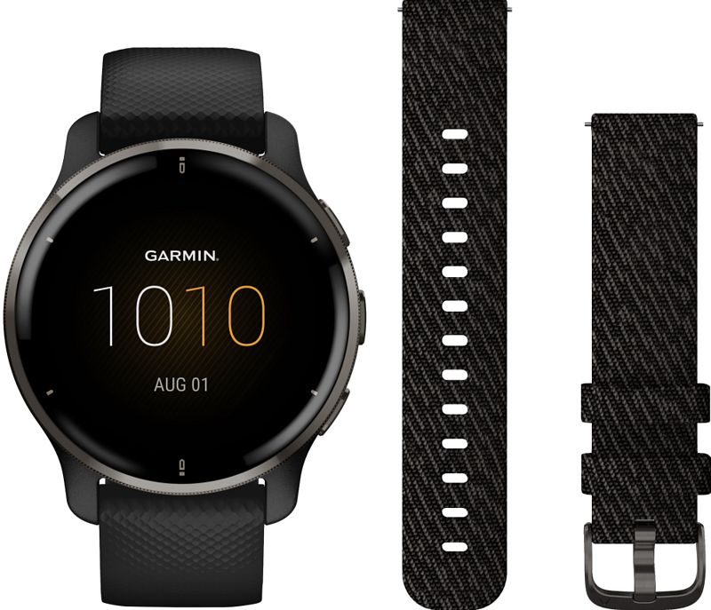 Foto van Garmin venu 2 plus zwart + garmin nylon bandje zwart 20mm