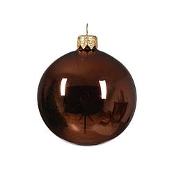 Foto van Decoris - kerstballen glas d6 cm espresso 6st i kerst