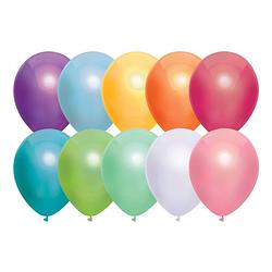 Foto van 50x gekleurde metallic ballonnen 30 cm - ballonnen