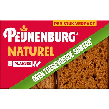 Foto van Peijnenburg ontbijtkoek naturel geen suiker per stuk verpakt 8 x 28g bij jumbo