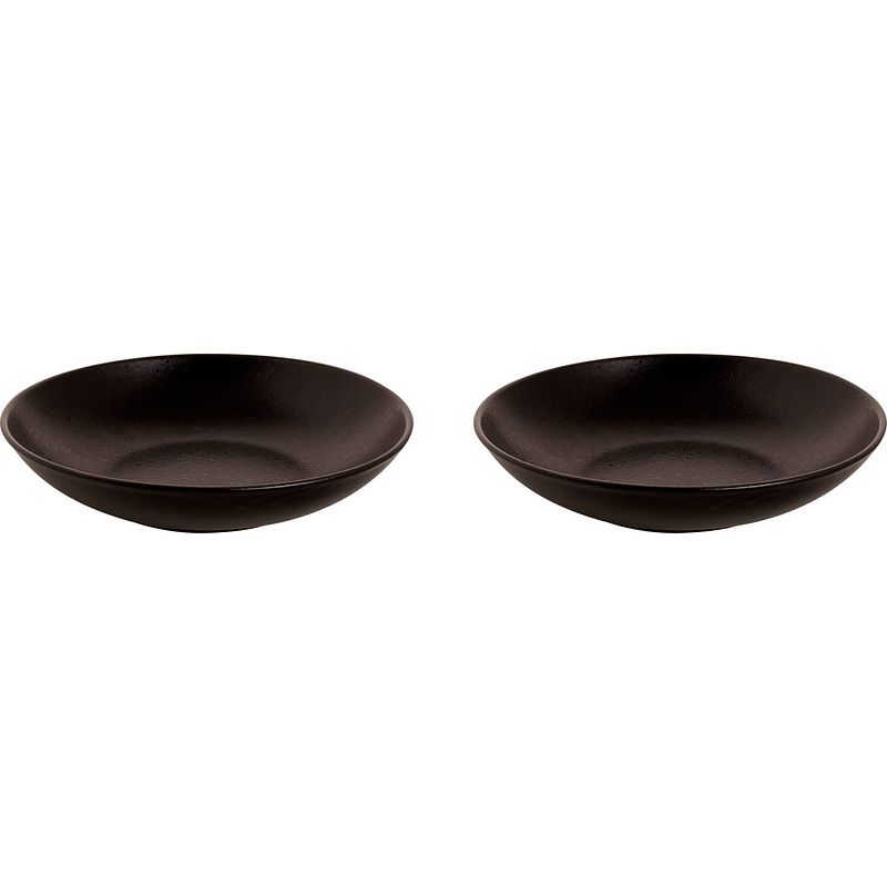 Foto van Mammoet bord diep moon 21.5 cm zwart stoneware 2 stuk(s)