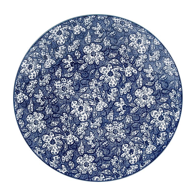 Foto van Dinerbord blue print - botanic - ⌀26 cm