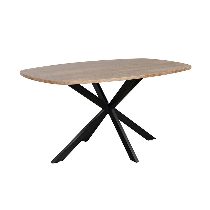 Foto van Eettafel deens ovaal 160cm bruin hero ovale eettafel