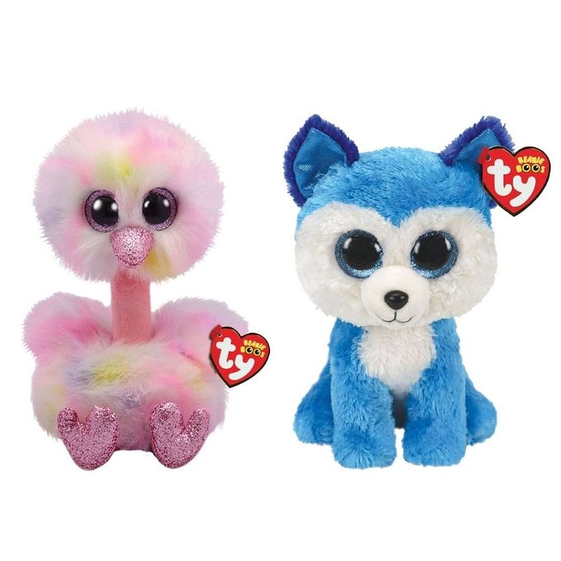 Foto van Ty - knuffel - beanie buddy - avery ostrich & prince husky