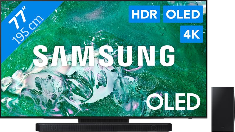 Foto van Samsung oled 4k 77s90d (2024) + soundbar