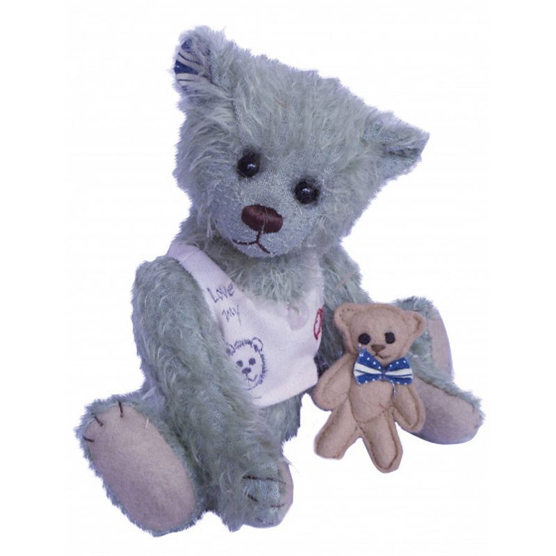 Foto van Clemens knuffelbeer teddy basti junior 22 cm pluche ijsblauw