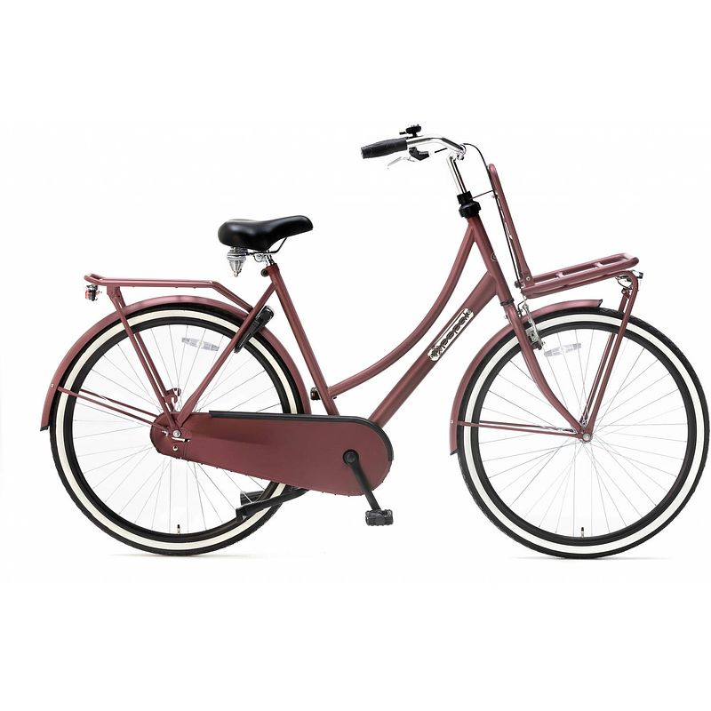 Foto van Popal transportfiets dames daily dutch basic 28 inch 57 cm dames terugtraprem rood