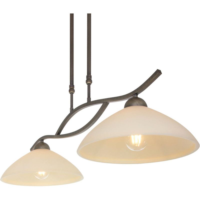 Foto van Lightning - klassieke hanglamp glas - brons