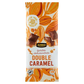 Foto van Jumbo gevulde melkchocolade double caramel 200g